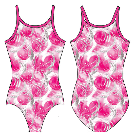 PINK ORNAMENTS GYMNASTICS LEOTARD