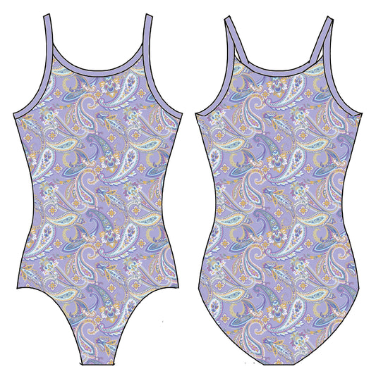 PURPLE PAISLEY GYMNASTICS LEOTARD