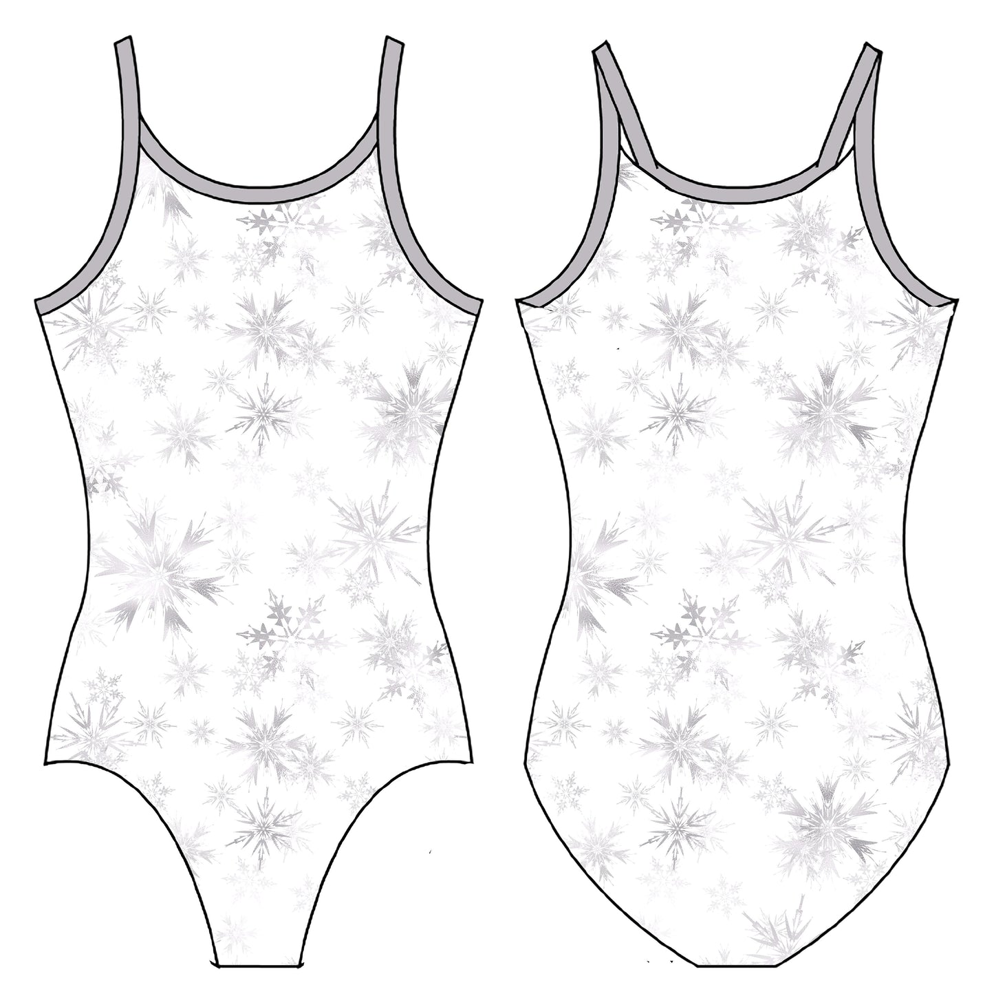 SILVER SNOWFLAKES GYMNASTICS LEOTARD