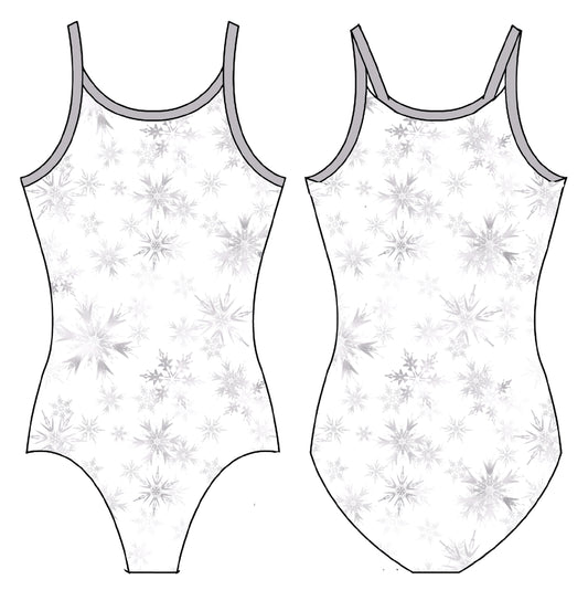 SILVER SNOWFLAKES GYMNASTICS LEOTARD