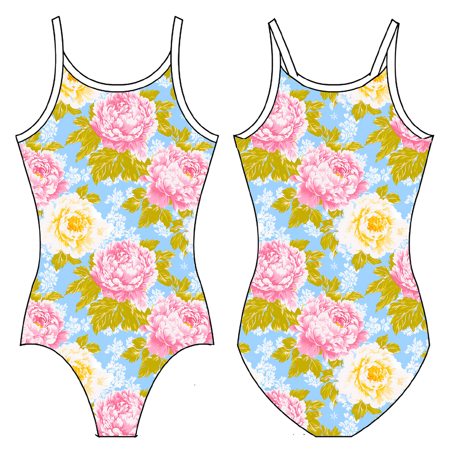 SPRING BLOOMS GYMNASTICS LEOTARD