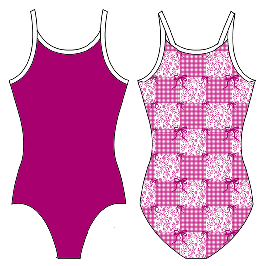 SPRING GINGHAM GYMNASTICS LEOTARD