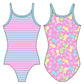 STRIPES AND PEEPS GYMNASTICS LEOTARD