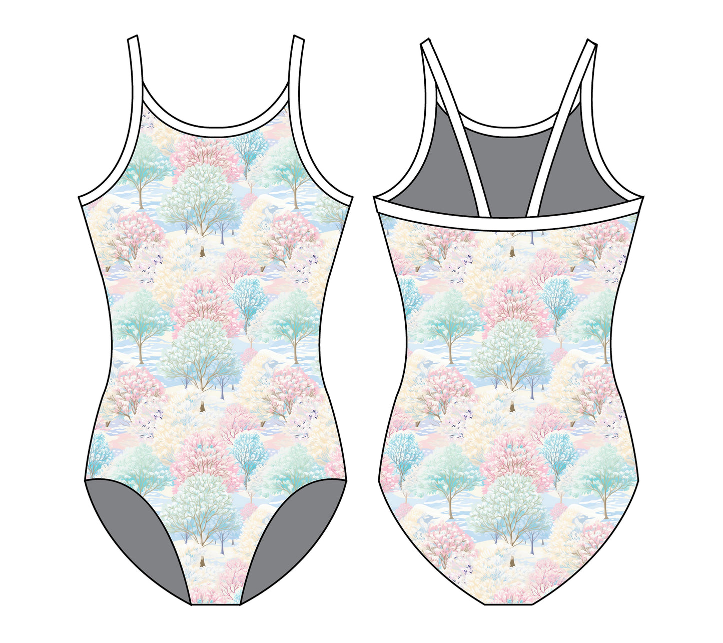 WHITE CHRISTMAS GYMNASTICS LEOTARD