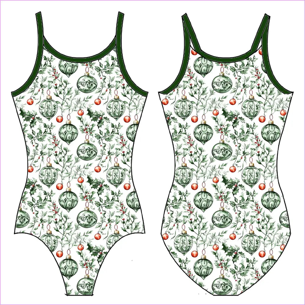 A GREEN CHRISTMAS GYMNASTICS LEOTARD - GYMNASTICS LEOTARDS