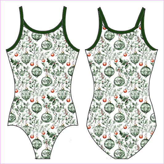A GREEN CHRISTMAS GYMNASTICS LEOTARD - GYMNASTICS LEOTARDS