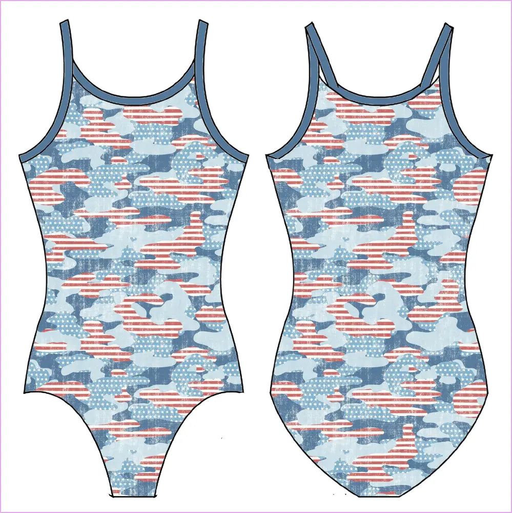 AMERICAN CAMO GYMNASTICS LEOTARD - GYMNASTICS LEOTARDS