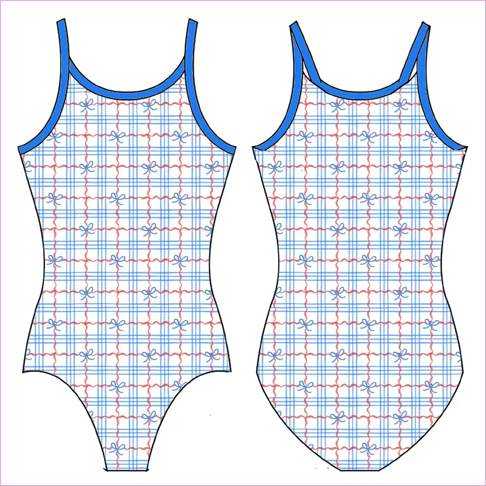 AMERICANA PLAID GYMNASTICS LEOTARD - GYMNASTICS LEOTARDS