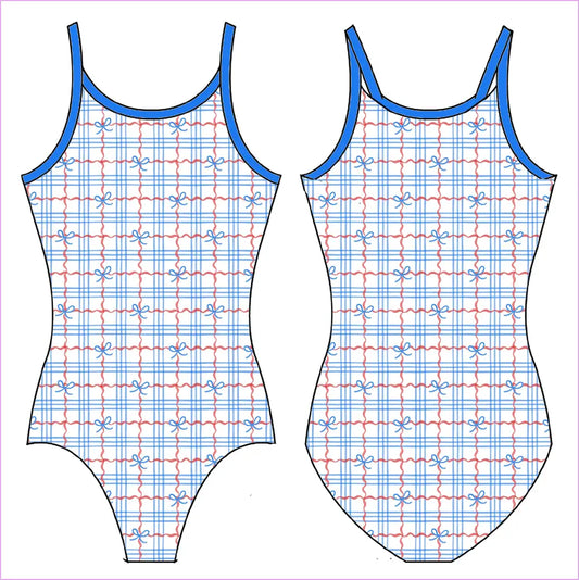 AMERICANA PLAID GYMNASTICS LEOTARD - GYMNASTICS LEOTARDS