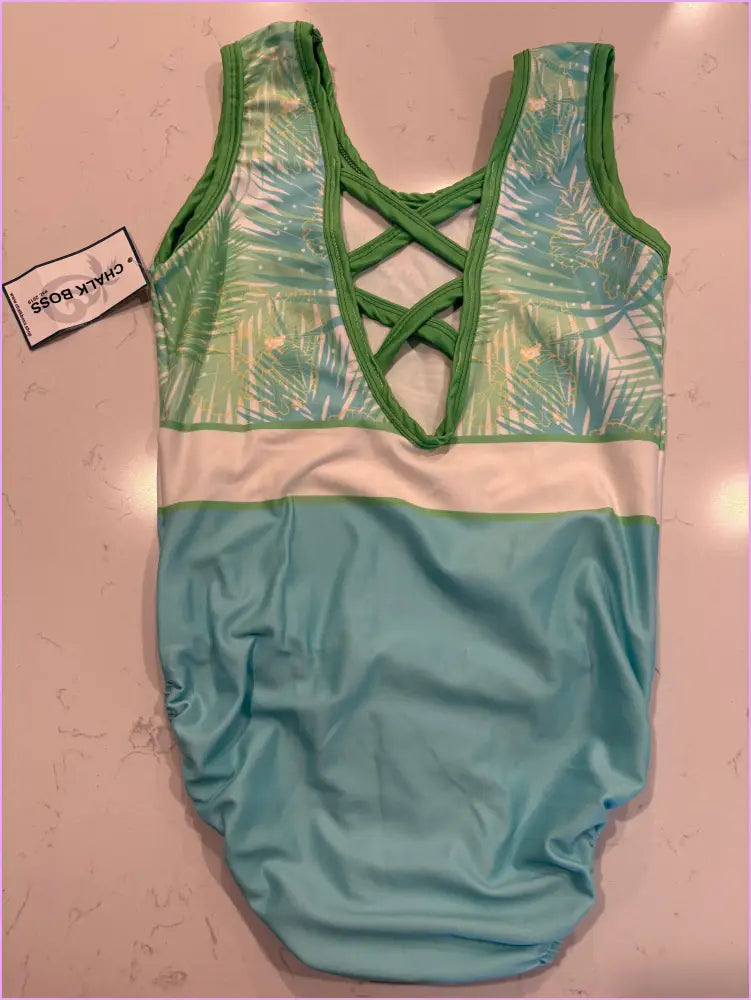 AS Morning Ferns Criss Cross Tank Gymnastics Leotard