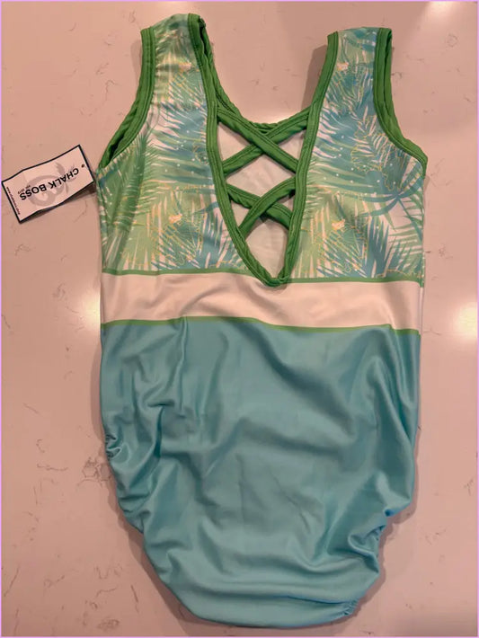 AS Morning Ferns Criss Cross Tank Gymnastics Leotard