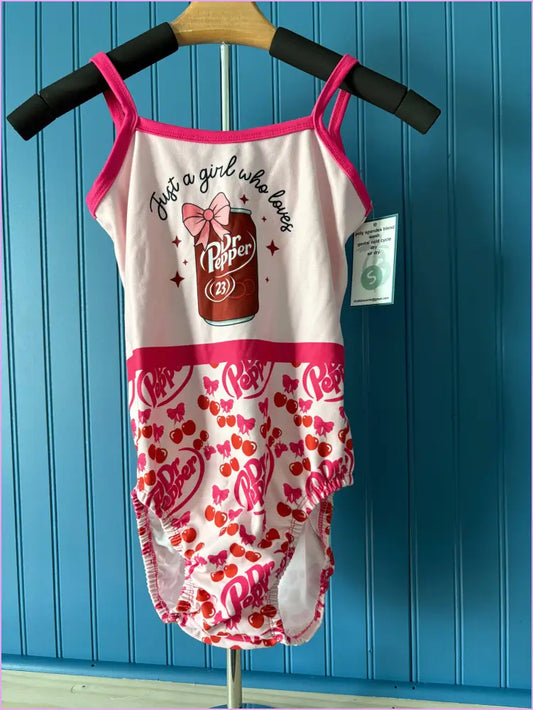 AS Thin Strap Cinched Back Dr. Pepper Girl Gymnastics leotard
