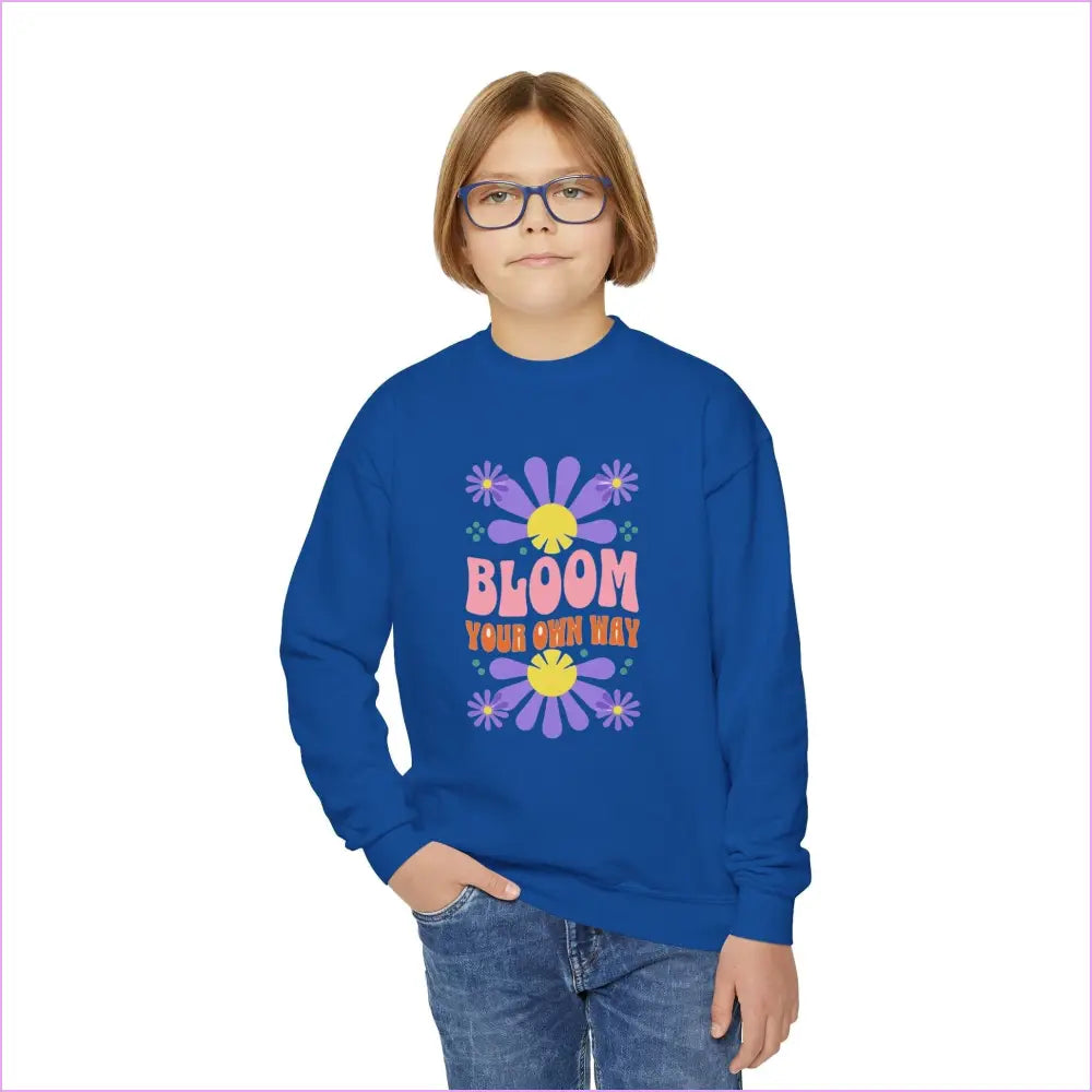 ’Bloom Your Own Way’ Inspirational Design Youth Crewneck - Kids clothes
