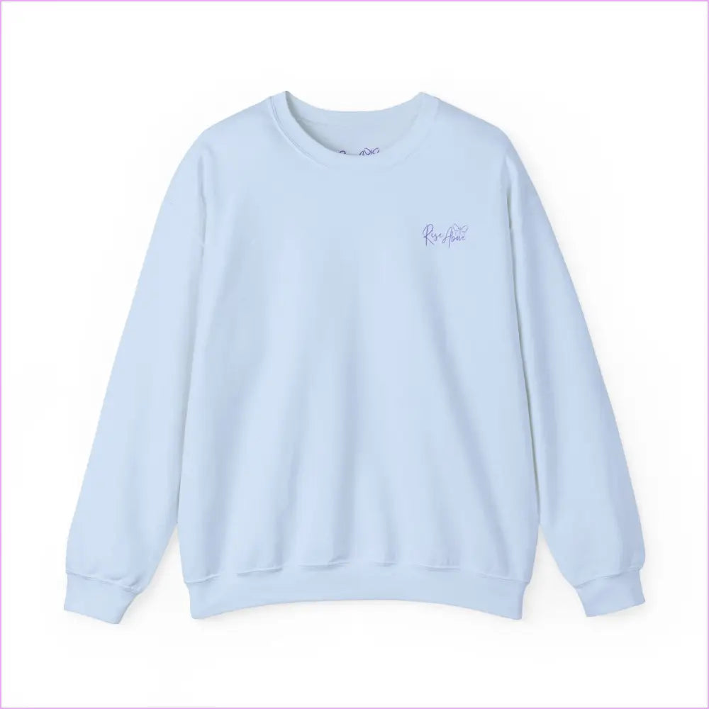 Bloom Your Own Way Unisex Heavy Blend™ Crewneck Sweatshirt - Inspirational Floral Design - Light Blue / S - Sweatshirt