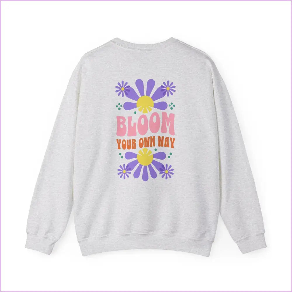 Bloom Your Own Way Unisex Heavy Blend™ Crewneck Sweatshirt - Inspirational Floral Design - Sweatshirt