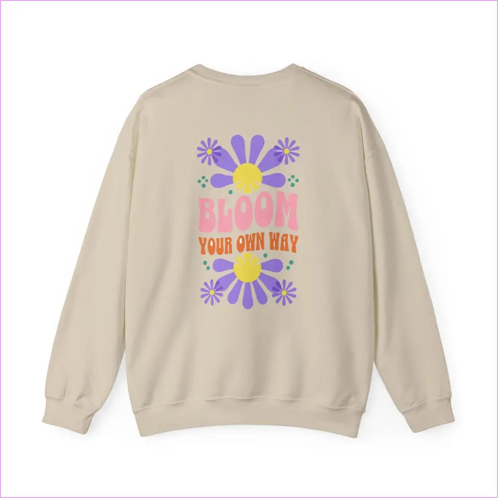 Bloom Your Own Way Unisex Heavy Blend™ Crewneck Sweatshirt - Inspirational Floral Design - Sweatshirt
