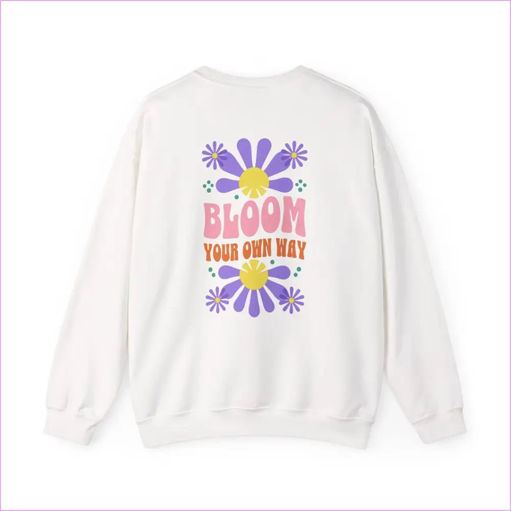 Bloom Your Own Way Unisex Heavy Blend™ Crewneck Sweatshirt - Inspirational Floral Design - Sweatshirt