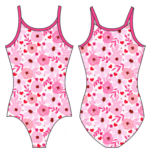 BLUSHING BLOOMS GYMNASTICS LEOTARD