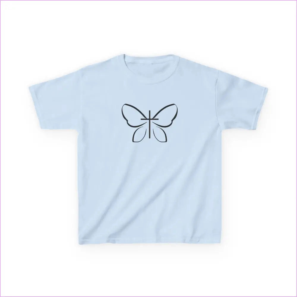 BUTTERFLY LOGO Kids Heavy Cotton™ Tee - XS / Light Blue - Kids clothes