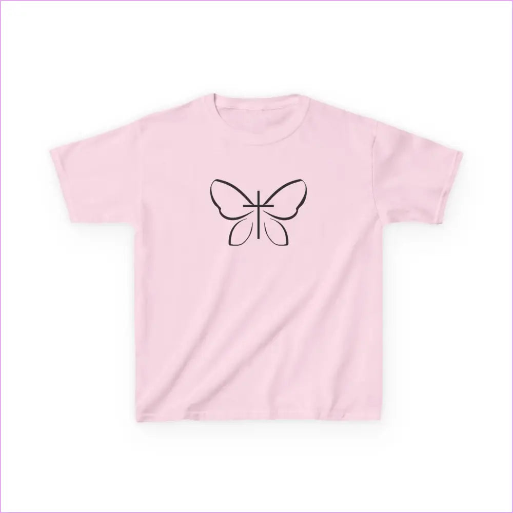 BUTTERFLY LOGO Kids Heavy Cotton™ Tee - XS / Light Pink - Kids clothes