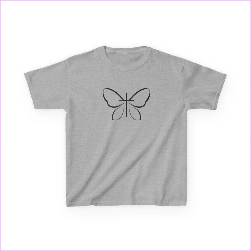 BUTTERFLY LOGO Kids Heavy Cotton™ Tee - XS / Sport Grey - Kids clothes