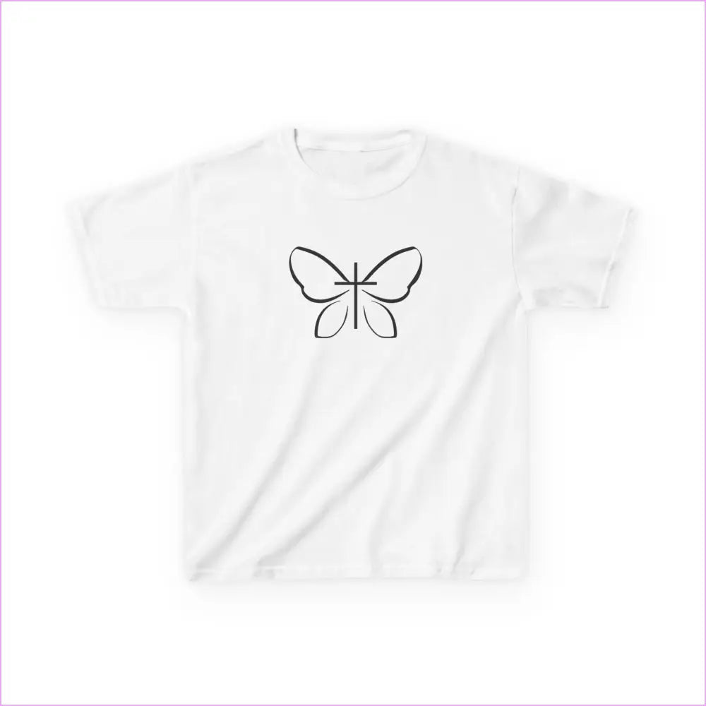 BUTTERFLY LOGO Kids Heavy Cotton™ Tee - XS / White - Kids clothes