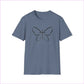 BUTTERFLY LOGO Unisex Softstyle T-Shirt - Heather Indigo / S - T-Shirt