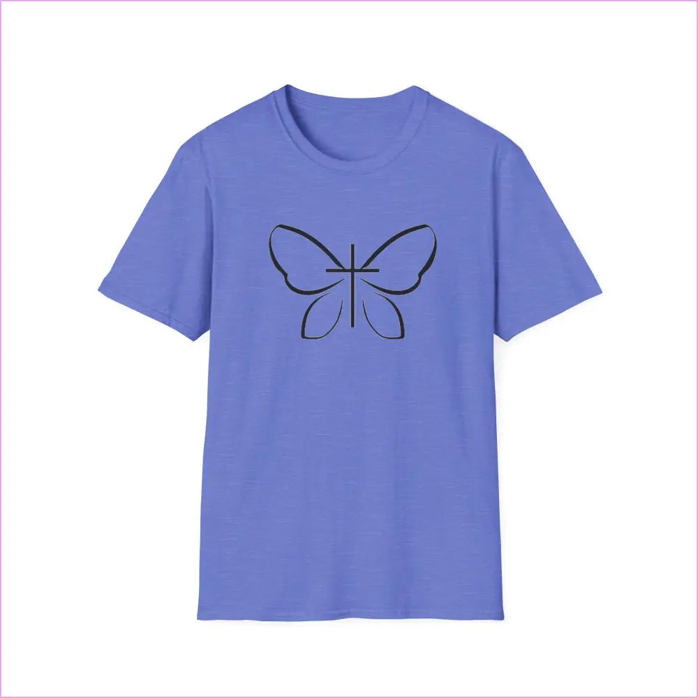 BUTTERFLY LOGO Unisex Softstyle T-Shirt - Heather Royal / S - T-Shirt