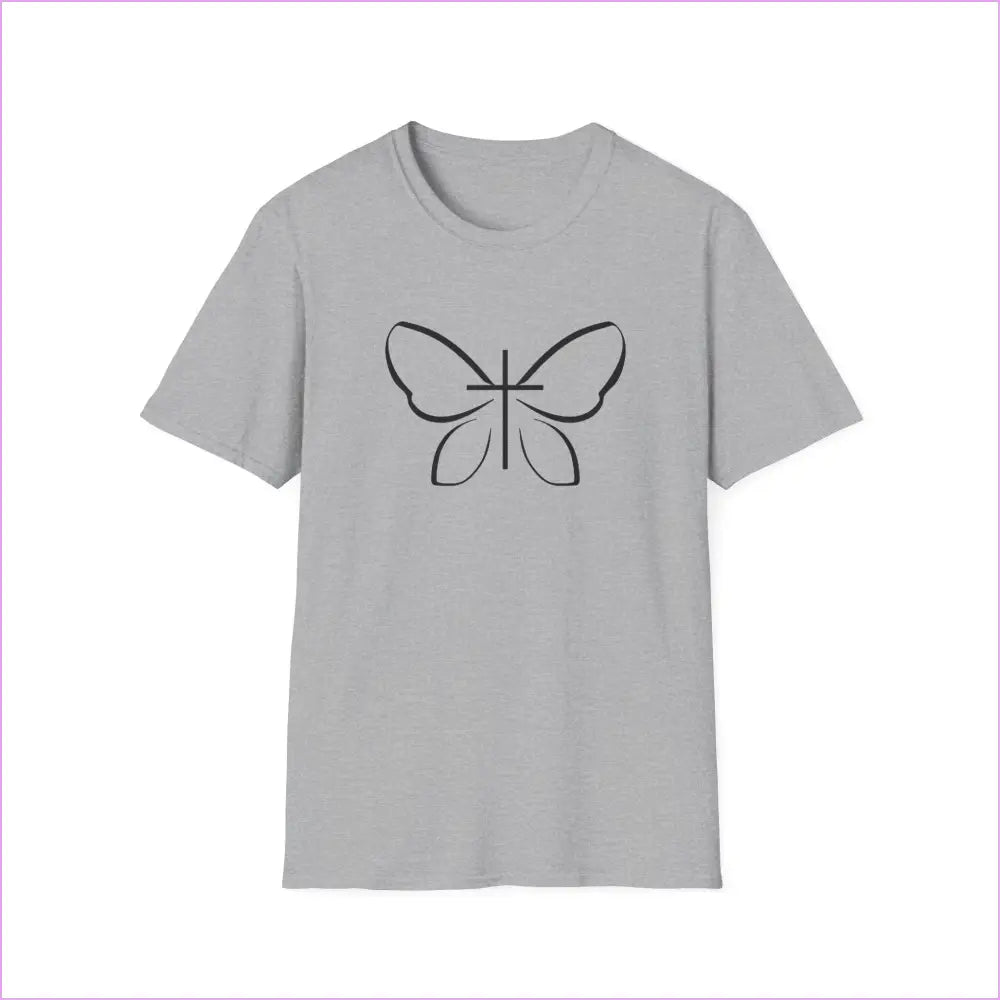 BUTTERFLY LOGO Unisex Softstyle T-Shirt - Sport Grey / S - T-Shirt