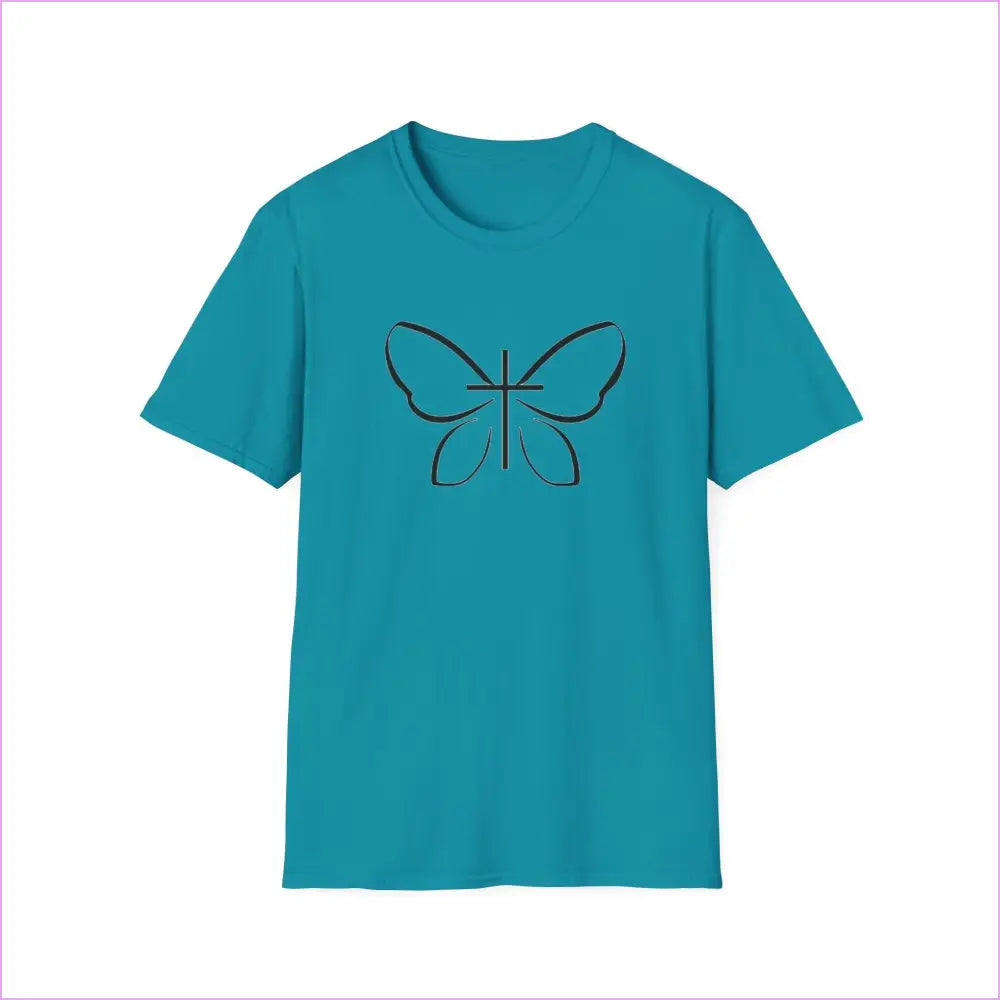 BUTTERFLY LOGO Unisex Softstyle T-Shirt - Tropical Blue / S - T-Shirt