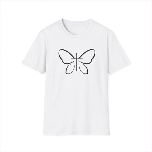 BUTTERFLY LOGO Unisex Softstyle T-Shirt - White / S - T-Shirt