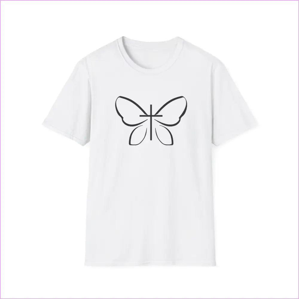 BUTTERFLY LOGO Unisex Softstyle T-Shirt - White / S - T-Shirt