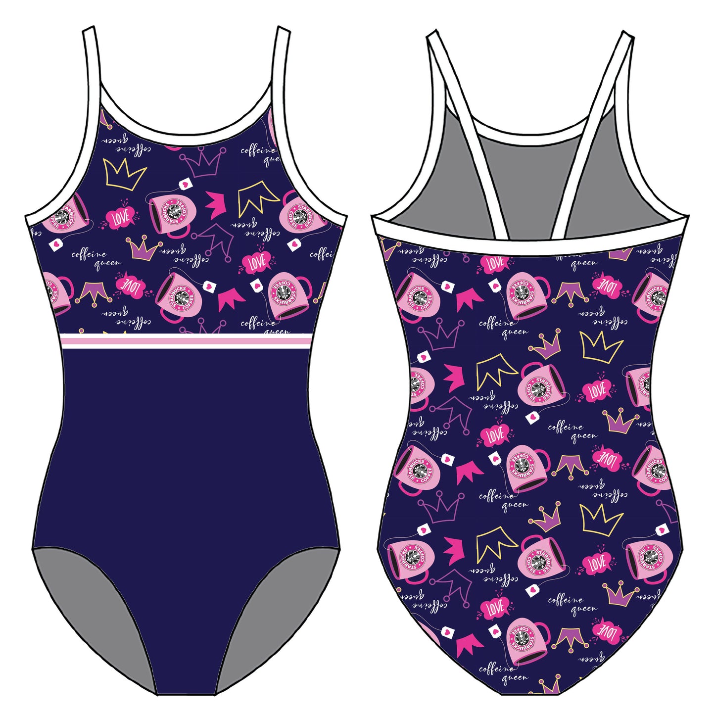 CAFFEINE QUEEN GYMNASTICS LEOTARD