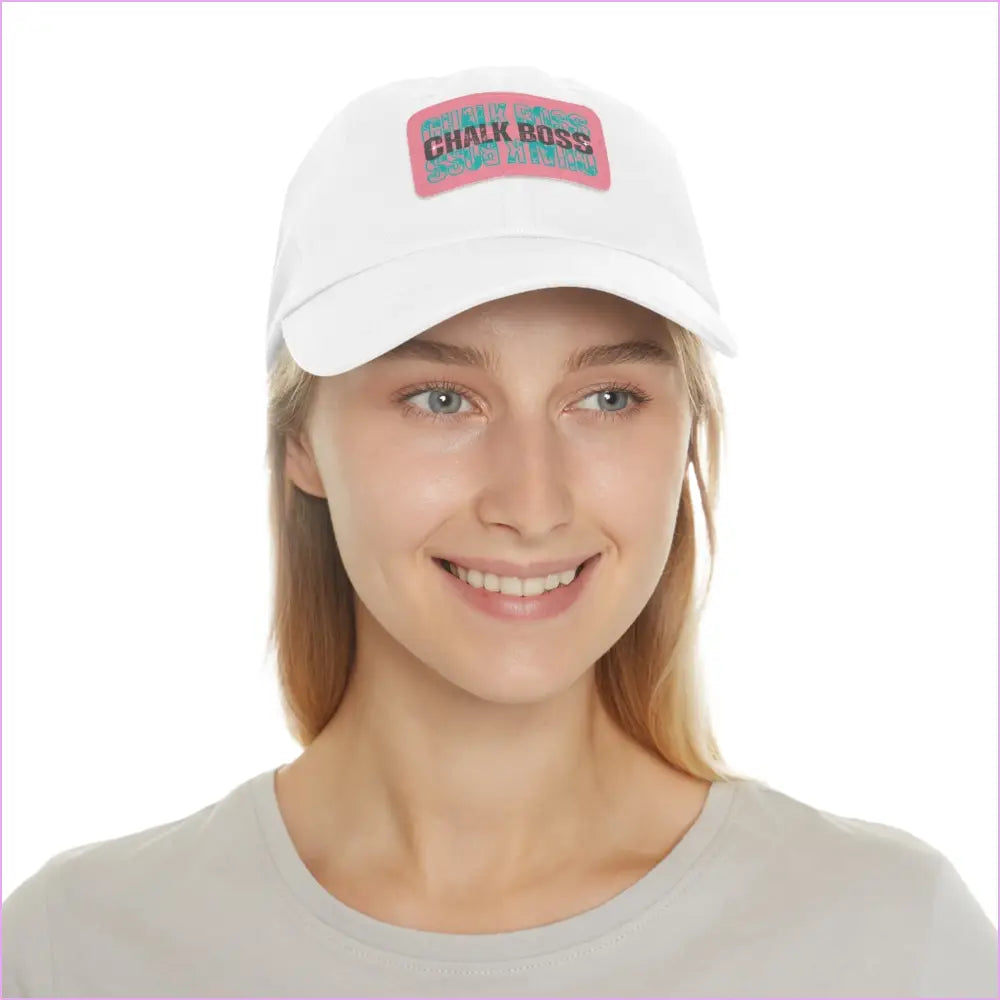 CHALK BOSS Dad Hat with Leather Patch - Hats