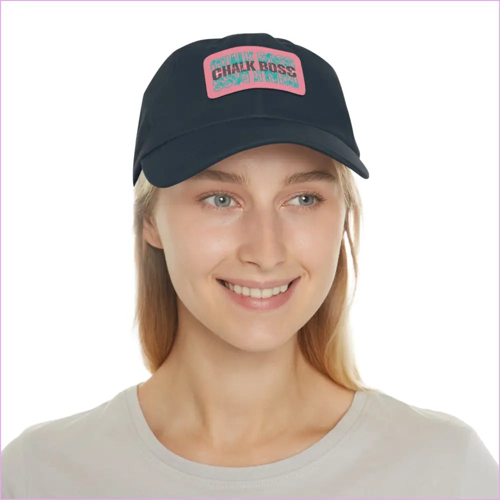 CHALK BOSS Dad Hat with Leather Patch - Hats