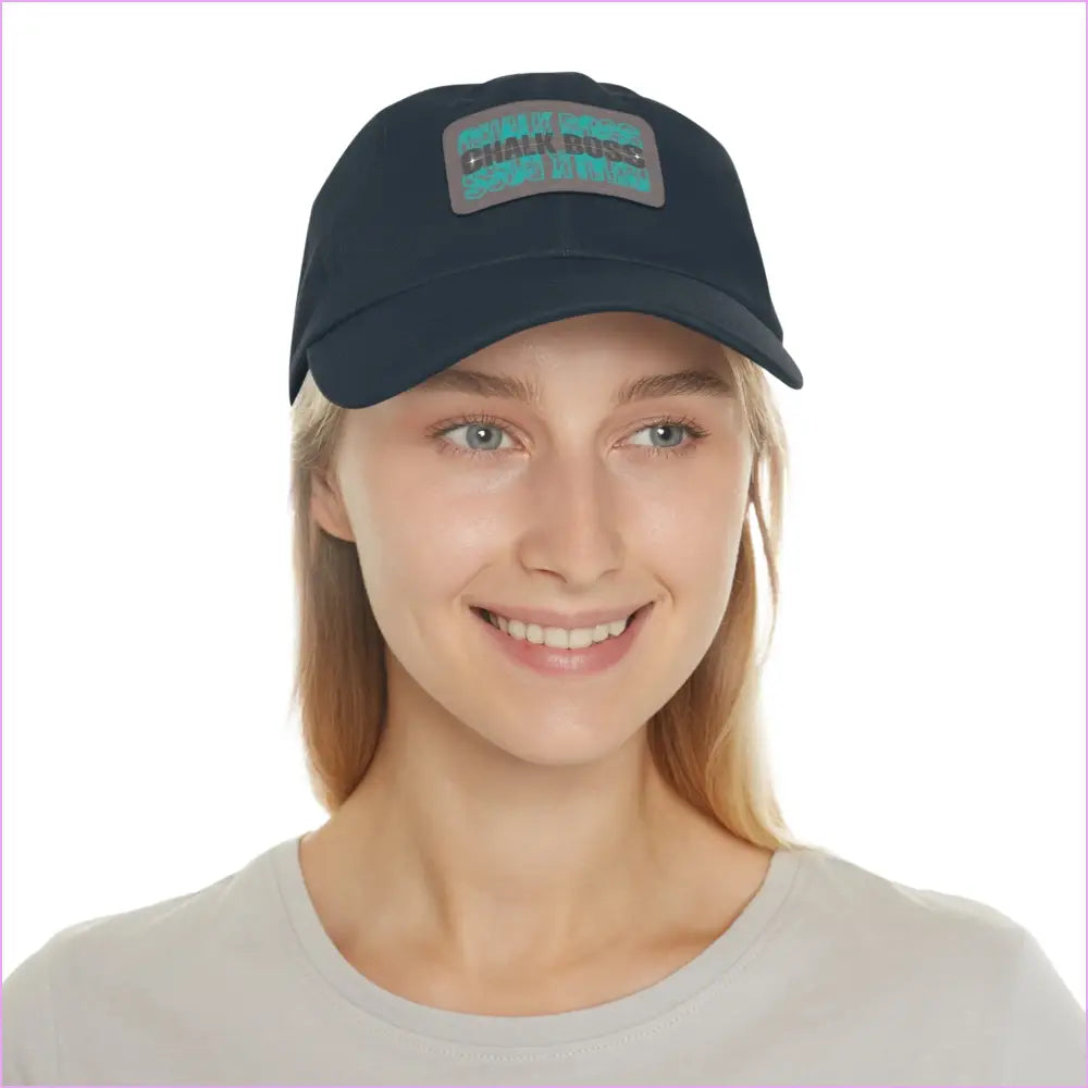 CHALK BOSS Dad Hat with Leather Patch - Hats