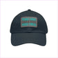 CHALK BOSS Dad Hat with Leather Patch - Navy / Grey patch / Rectangle / One size - Hats