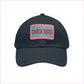 CHALK BOSS Dad Hat with Leather Patch - Navy / Pink patch / Rectangle / One size - Hats
