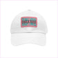 CHALK BOSS Dad Hat with Leather Patch - White / Pink patch / Rectangle / One size - Hats