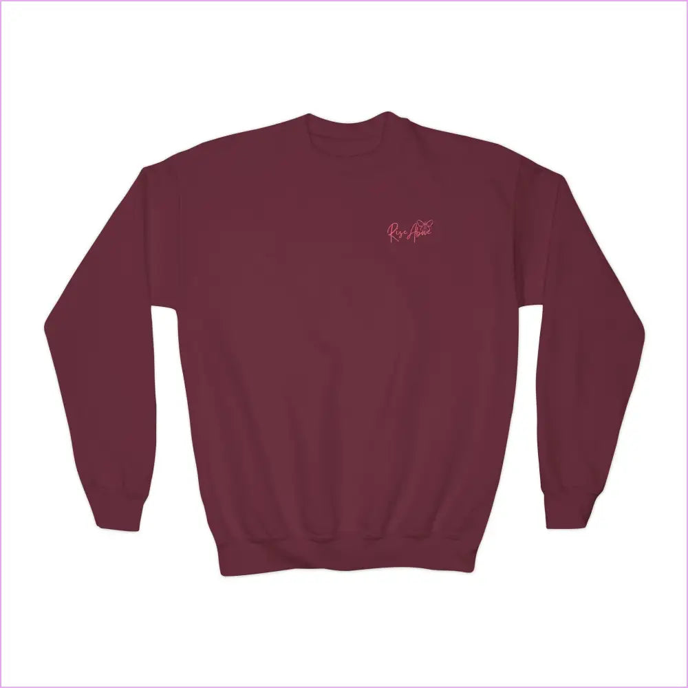 Chasing Dreams Youth Crewneck Sweatshirt - Catching Sunshine Design - Maroon / XS - Kids clothes