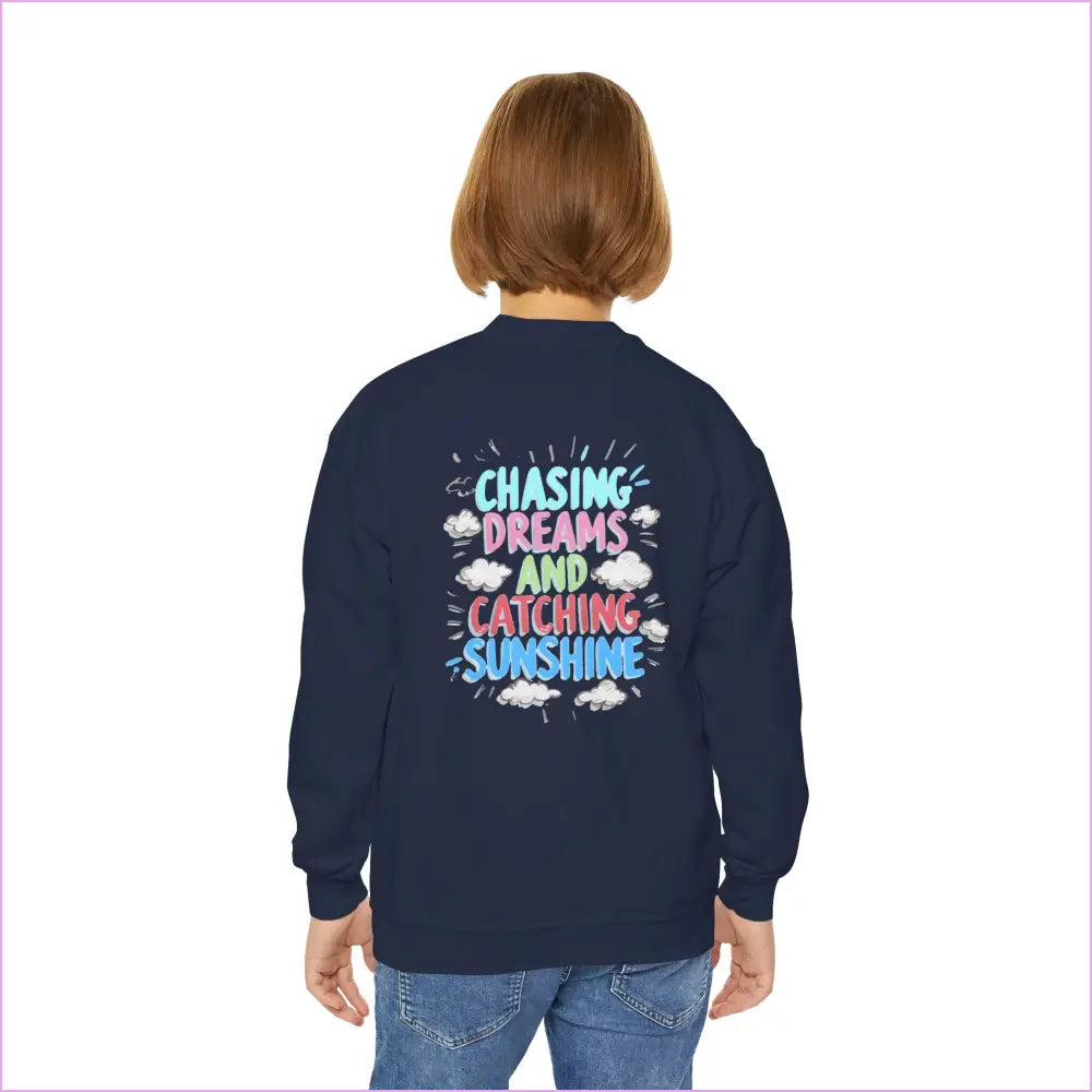 Chasing Dreams Youth Crewneck Sweatshirt - Catching Sunshine Design - Kids clothes