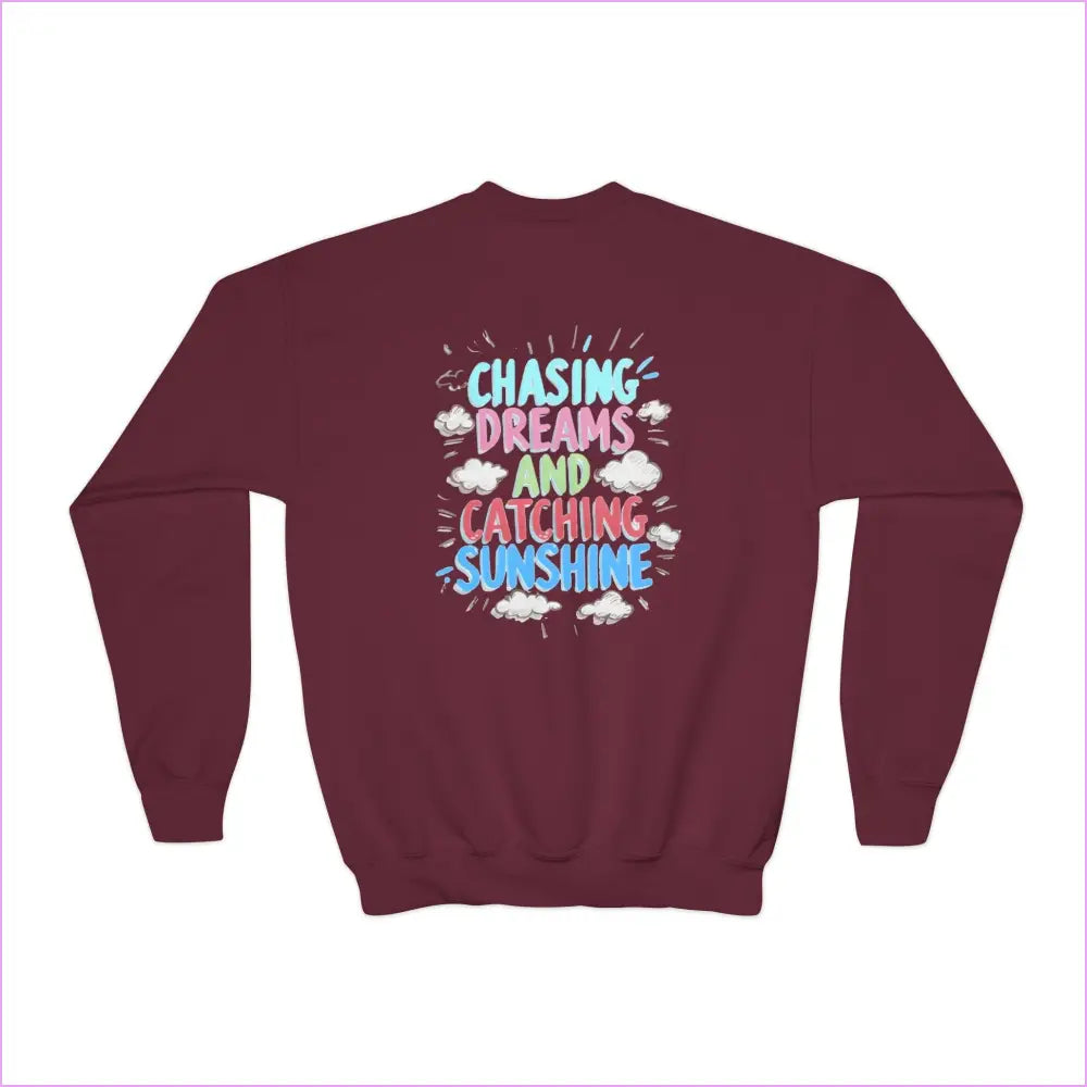 Chasing Dreams Youth Crewneck Sweatshirt - Catching Sunshine Design - Kids clothes