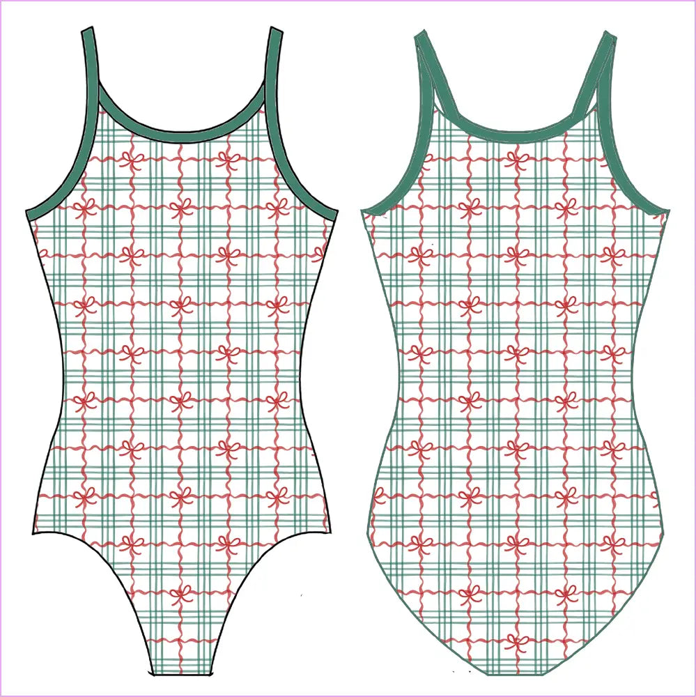 CHRISTMAS BOWS GYMNASTICS LEOTARD - GYMNASTICS LEOTARDS