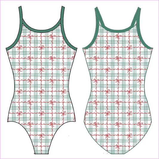 CHRISTMAS BOWS GYMNASTICS LEOTARD - GYMNASTICS LEOTARDS