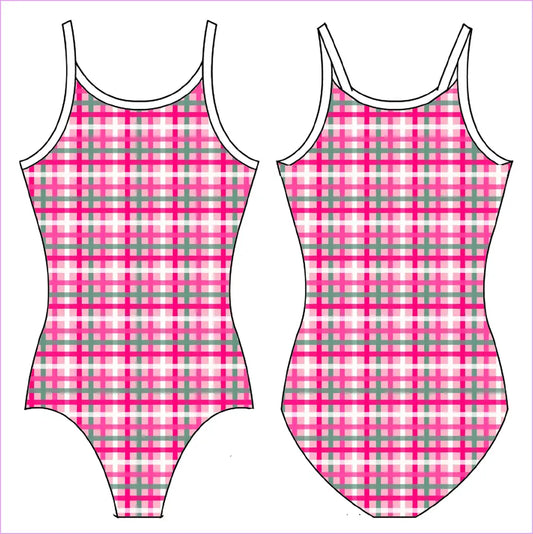 CHRISTMAS GINGHAM GYMNASTICS LEOTARD - GYMNASTICS LEOTARDS