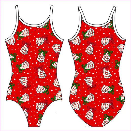 CHRISTMAS SNACK CAKES GYMNASTICS LEOTARD - GYMNASTICS LEOTARDS