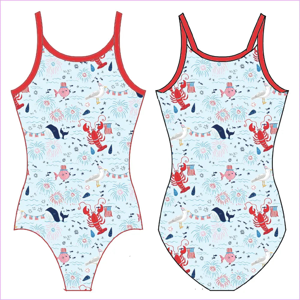COASTAL 4TH OF JULY GYMNASTICS LEOTARD - GYMNASTICS LEOTARDS