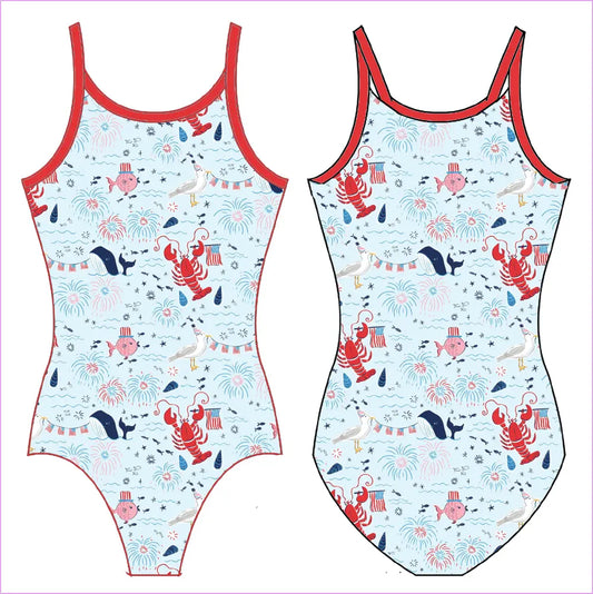COASTAL 4TH OF JULY GYMNASTICS LEOTARD - GYMNASTICS LEOTARDS