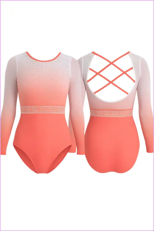 CORAL CROSSFIRE GYMNASTICS COMPETITION LEOTARD - GYMNASTICS LEOTARDS
