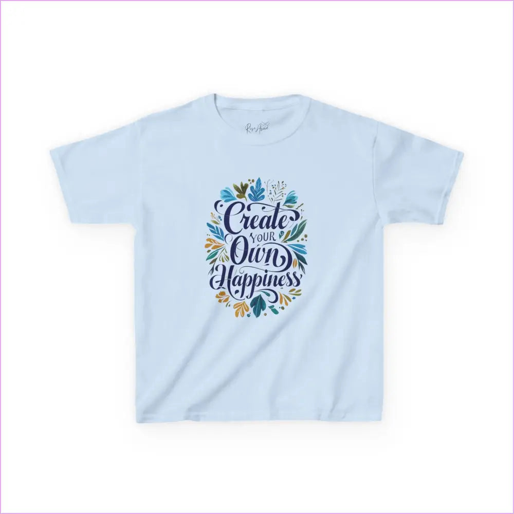 Create Your Own Happiness Kids Tee - Fun & Inspiring Cotton T-Shirt for Children - Light Blue / XS - Kids clothes